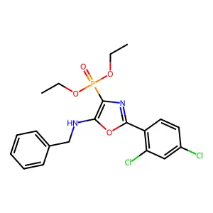 Diethyl 5-(benzylamino)-2-(2,4-dichlorophenyl)-1,3-oxazol-4-ylphosphonate structure