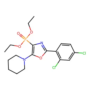 2-(2,4-Dichlorophenyl)-4-diethoxyphosphoryl-5-piperidin-1-yl-1,3-oxazole structure