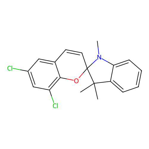 6,8-Dichloro-1',3',3'-trimethyl-1',3'-dihydrospiro[chromene-2,2'-indole] structure