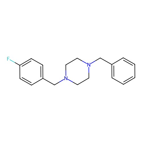 1-Benzyl-4-(4-fluorobenzyl)piperazine structure