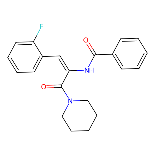 N-[2-(2-Fluoro-phenyl)-1-(piperidine-1-carbonyl)-vinyl]-benzamide structure