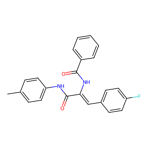 (Z)-N-(1-(4-fluorophenyl)-3-oxo-3-(p-tolylamino)prop-1-en-2-yl)benzamide structure