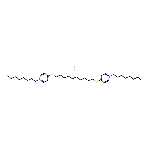 Pyridinium, 4,4'-[1,10-decanediylbis(thio)]bis[1-octyl-, diiodide structure