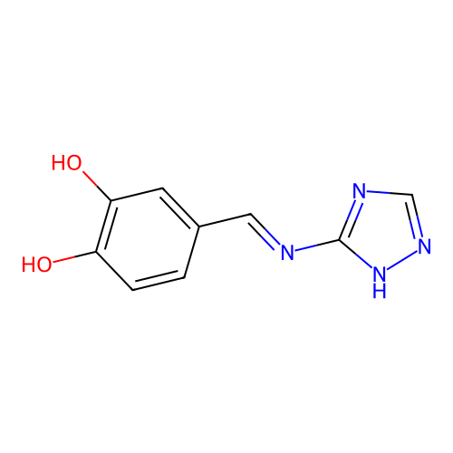 1,2-Benzenediol, 4-[(1H-1,2,4-triazol-3-ylimino)methyl]- structure