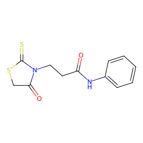 3-(4-oxo-2-thioxo-1,3-thiazolidin-3-yl)-N-phenylpropanamide structure