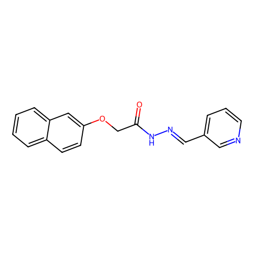2-(2-naphthyloxy)-N'-(3-pyridinylmethylene)acetohydrazide structure