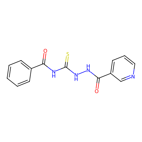 N-[(pyridine-3-carbonylamino)carbamothioyl]benzamide structure