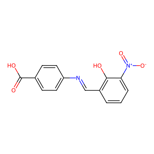 4-[(2-Hydroxy-3-nitrobenzylidene)amino]benzoic acid structure