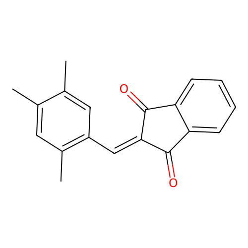 2-(2,4,5-trimethylbenzylidene)-1H-indene-1,3(2H)-dione structure