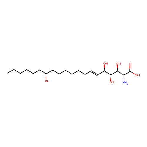 (2R,3S,4S,5R,6E)-2-Amino-3,4,5,14-tetrahydroxy-6-eicosenoic acid structure