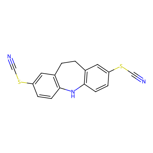 2,8-dithiocyanato-10,11-dihydro-5H-dibenzo[b,f]azepine structure