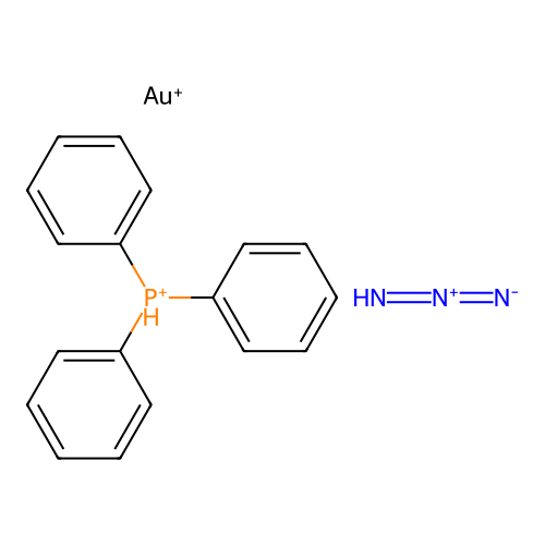 Chemical Compound (C18H17AuN3P+2) structure
