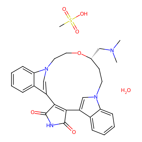 Ruboxistaurin mesylate monohydrate structure