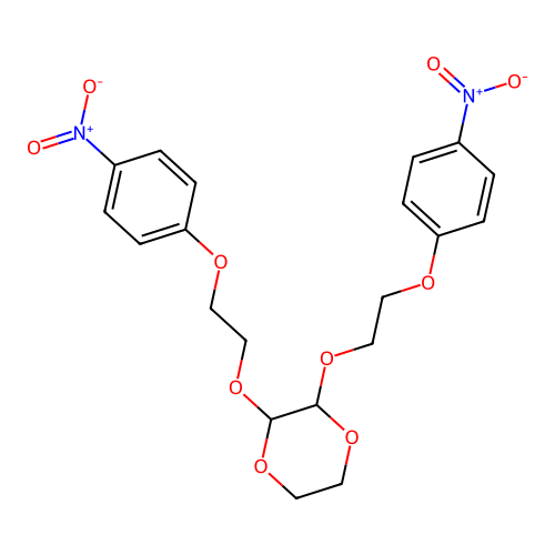2,3-Bis[2-(4-nitrophenoxy)ethoxy]-1,4-dioxane structure