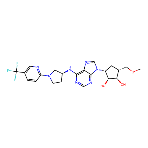 (1S,2R,3R,5R)-3-(Methoxymethyl)-5-[6-[[(3S)-1-[5-(trifluoromethyl)-2-pyridinyl]-3-pyrrolidinyl]amino]-9H-purin-9-yl]-1,2-cyclopentanediol structure