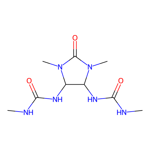 1,1'-(1,3-Dimethyl-2-oxoimidazolidine-4,5-diyl)bis(3-methylurea) structure