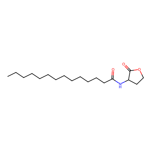 N-(2-oxooxolan-3-yl)tetradecanamide structure