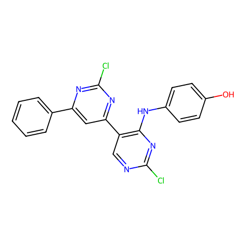 4-[(2,2'-Dichloro-6-phenyl-4,5'-bipyrimidin-4'-yl)amino]phenol structure