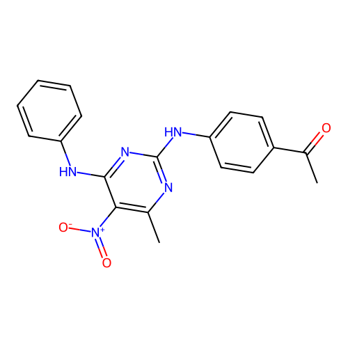 1-(4-((4-Methyl-5-nitro-6-(phenylamino)pyrimidin-2-yl)amino)phenyl)ethanone structure