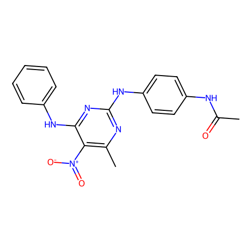 N-[4-(4-Methyl-5-nitro-6-phenylamino-pyrimidin-2-ylamino)-phenyl]-acetamide structure