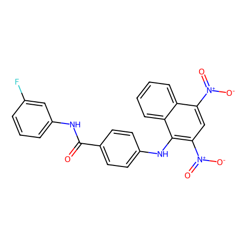 4-[(2,4-dinitronaphthalen-1-yl)amino]-N-(3-fluorophenyl)benzamide structure