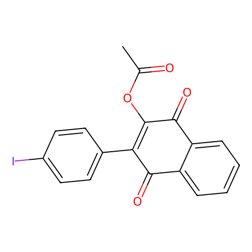 3-(4-Iodophenyl)-1,4-dioxo-1,4-dihydronaphthalen-2-yl acetate structure
