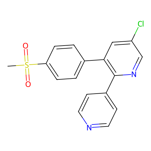 5-Chloro-3-[4-(methanesulfonyl)phenyl]-2,4'-bipyridine structure