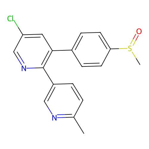 5-Chloro-2-(6-methylpyridin-3-yl)-3-(4-methylsulfinylphenyl)pyridine structure