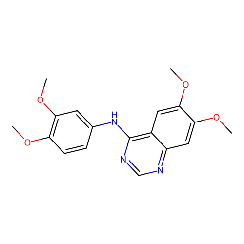N-(3,4-dimethoxyphenyl)-6,7-dimethoxyquinazolin-4-amine structure