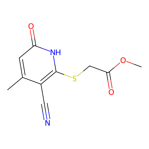 (3-Cyano-6-hydroxy-4-methyl-pyridin-2-ylsulfanyl)-acetic acid methyl ester structure