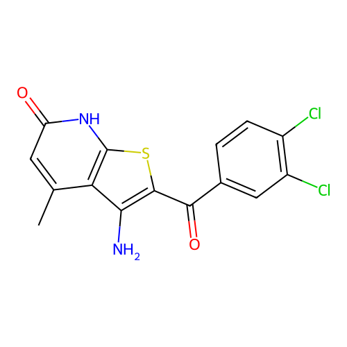 3-Amino-2-(3,4-dichlorobenzoyl)-4-methylthieno[2,3-b]pyridin-6(7H)-one structure