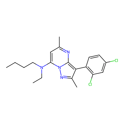 Pyrazolo(1,5-a)pyrimidin-7-amine, N-butyl-3-(2,4-dichlorophenyl)-N-ethyl-2,5-dimethyl- structure
