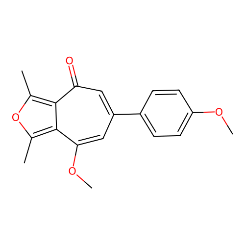 8-methoxy-6-(4-methoxyphenyl)-1,3-dimethyl-4H-cyclohepta[c]furan-4-one structure