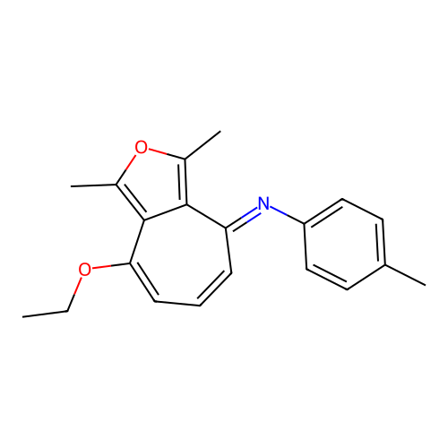 N-[(4E)-8-ethoxy-1,3-dimethyl-4H-cyclohepta[c]furan-4-ylidene]-4-methylaniline structure