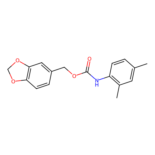 Piperonyl N-(2,4-xylyl)carbamate structure