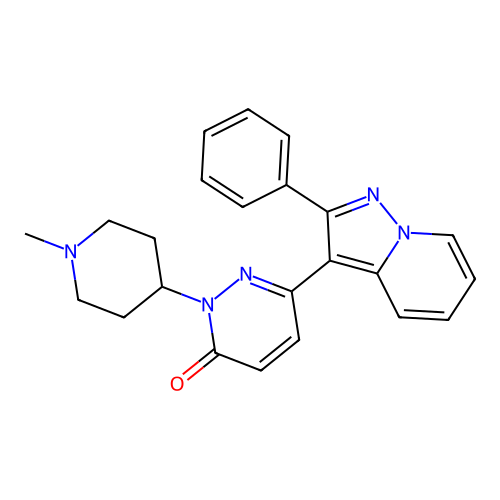 3(2H)-Pyridazinone, 2-(1-methyl-4-piperidinyl)-6-(2-phenylpyrazolo(1,5-a)pyridin-3-yl)- structure
