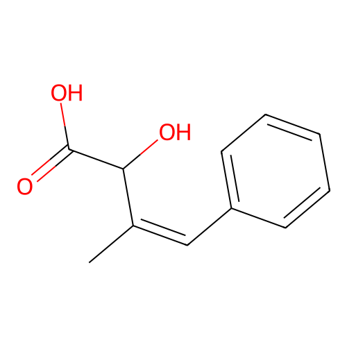 alpha-Hydroxy beta-benzal butyric acid structure