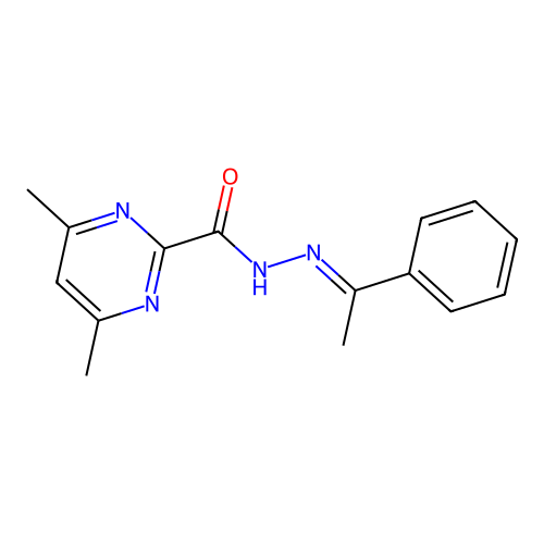 4,6-dimethyl-N-[(E)-1-phenylethylideneamino]pyrimidine-2-carboxamide structure