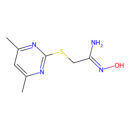 2-(4,6-Dimethylpyrimidin-2-ylthio)-1-(hydroxyimino)ethylamine structure
