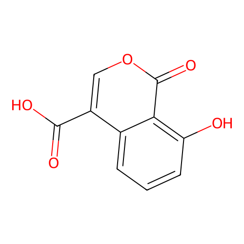 8-Hydroxy-1-oxo-1H-benzo(c)pyran-4-carboxylic acid structure