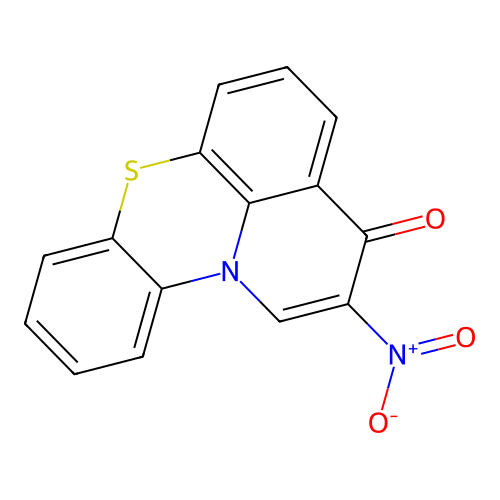 2-Nitro-pyrido(3,2,1-KL)phenothiazin-3-one structure