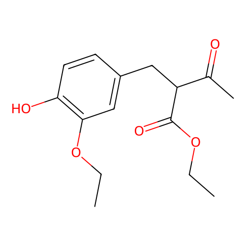 2-(3-Ethoxy-4-hydroxy-benzyl)-3-oxo-butyric acid ethyl ester structure