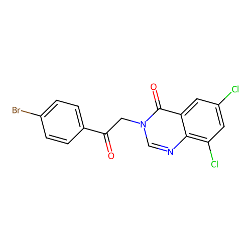3-(2-(4-Bromo-phenyl)-2-oxo-ethyl)-6,8-dichloro-3H-quinazolin-4-one structure