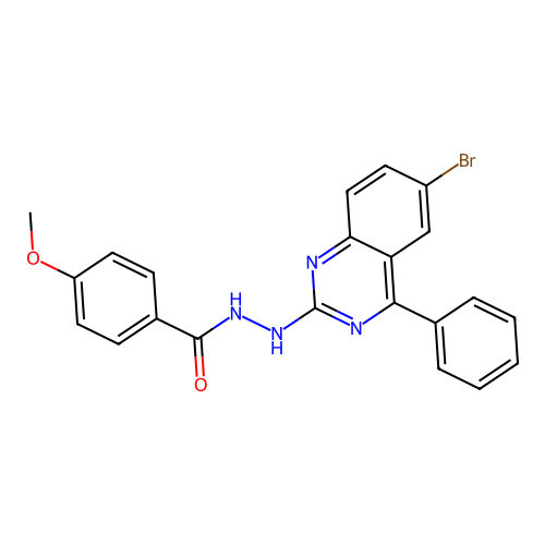 N'-(6-bromo-4-phenylquinazolin-2-yl)-4-methoxybenzohydrazide structure