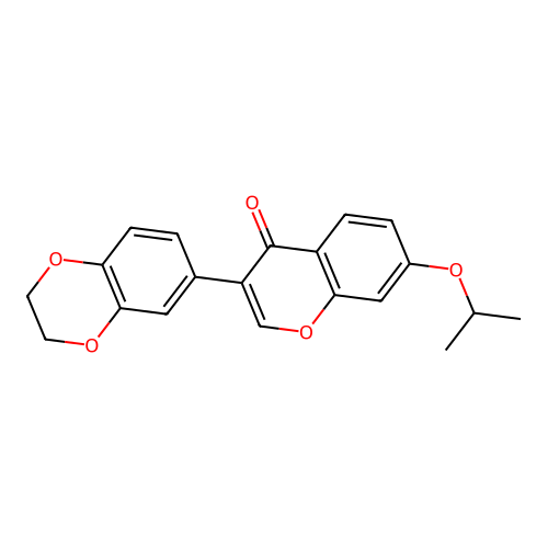 3-(2,3-dihydrobenzo[b][1,4]dioxin-6-yl)-7-isopropoxy-4H-chromen-4-one structure