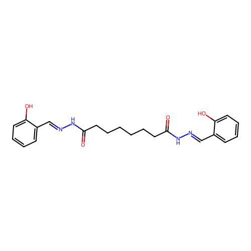 N,N'-bis[(2-hydroxyphenyl)methylideneamino]octanediamide structure