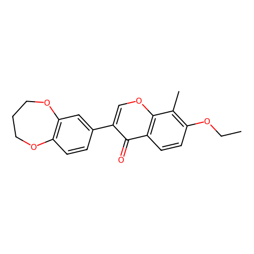 3-(3,4-dihydro-2H-1,5-benzodioxepin-7-yl)-7-ethoxy-8-methyl-4H-chromen-4-one structure