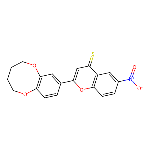 6-nitro-2-(2,3,4,5-tetrahydrobenzo[b][1,4]dioxocin-8-yl)-4H-chromene-4-thione structure