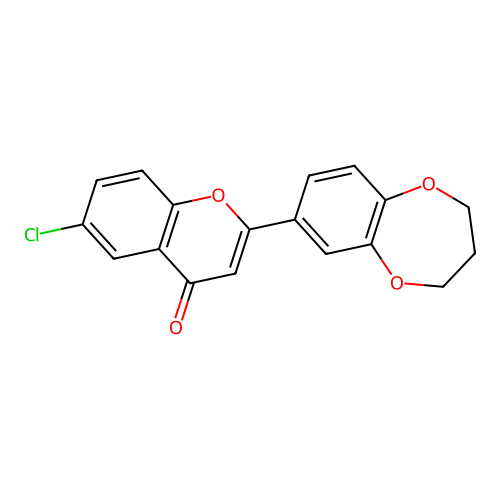6-chloro-2-(3,4-dihydro-2H-benzo[b][1,4]dioxepin-7-yl)-4H-chromen-4-one structure