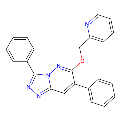 3,7-Diphenyl-6-(2-pyridyl)methyloxy-1,2,4-triazolo[4,3-b]pyridazine structure